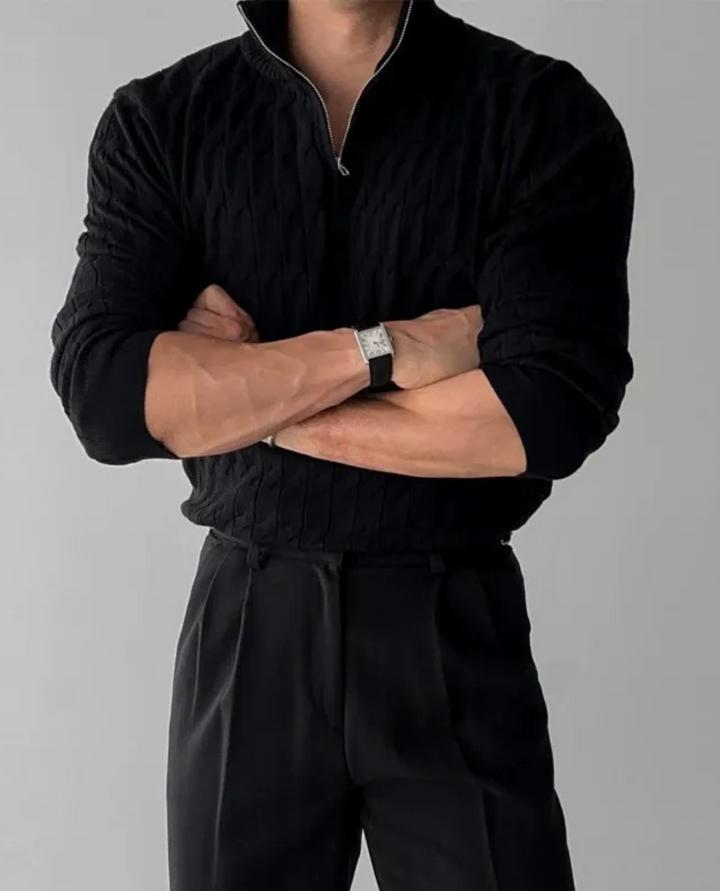 Toulon Textured Quarter Zip Sweater