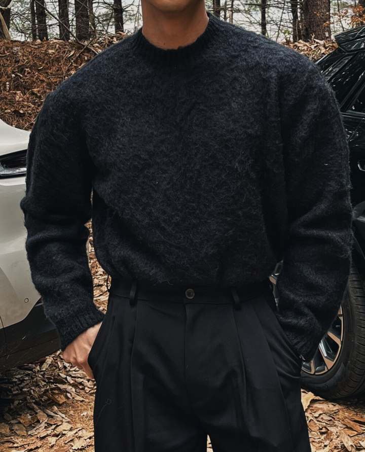 Prato Mohair Knit Sweater Black