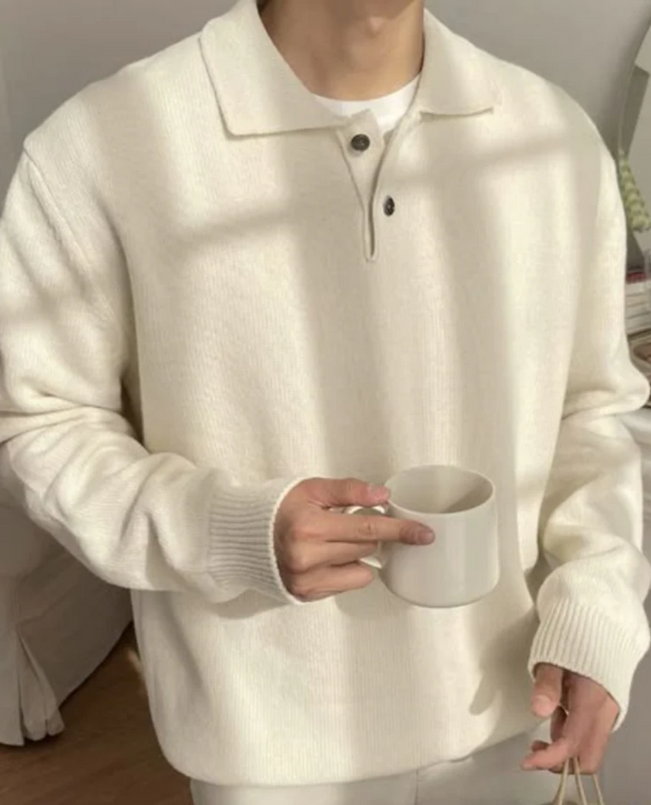 The Arveilo Polo Sweater Ecru Beige