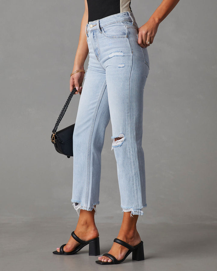Double Dare Cropped Distressed Jeans