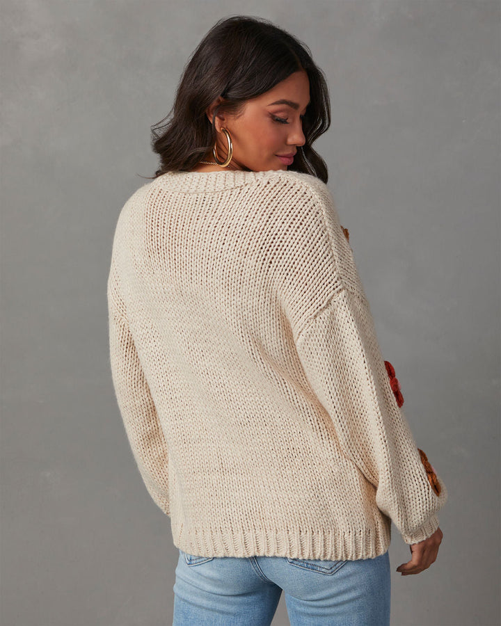 Fallen Daisy Oversized Knit Cardigan