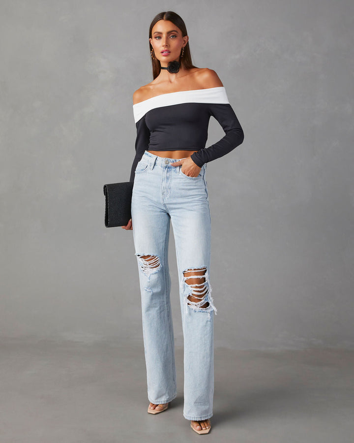 Barton Off Shoulder Long Sleeve Top