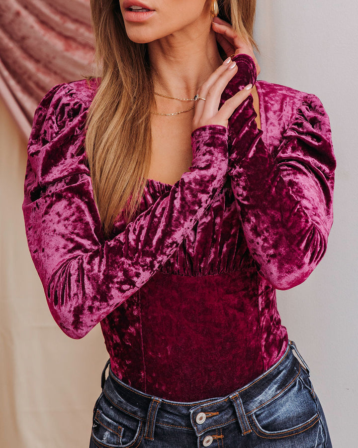Dina Velvet Puff Sleeve Top