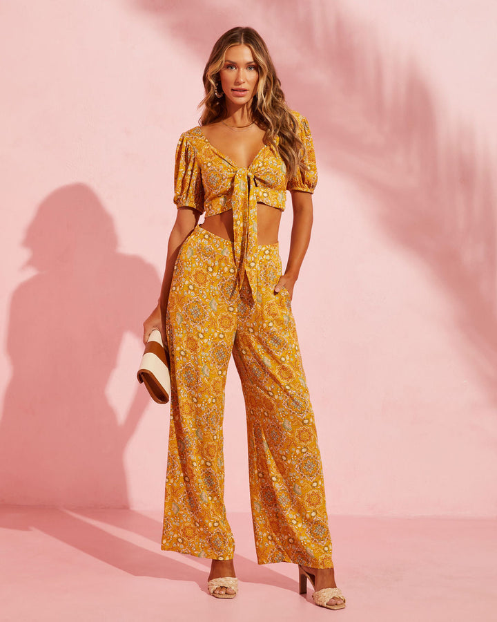 Ruisa Printed Wide Leg Pants