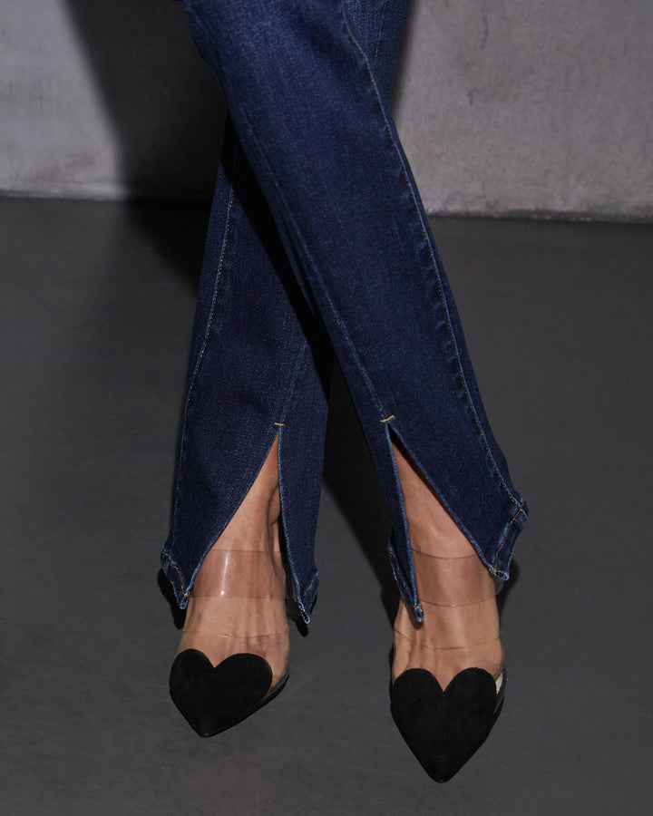 Jennings Super Stretch Split Hem Straight Jeans