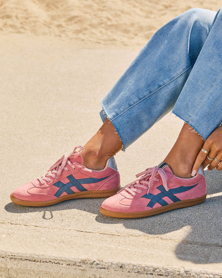 Wyonna Faux Suede Sneakers Pink Blue