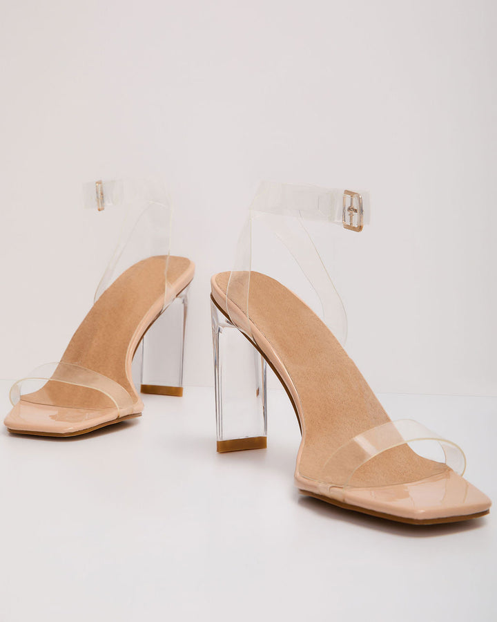 Billini Santiago Clear Strappy Heels Clear 5