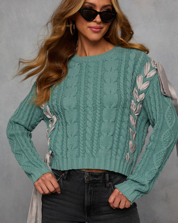 Maleena Braided Ribbon Sweater