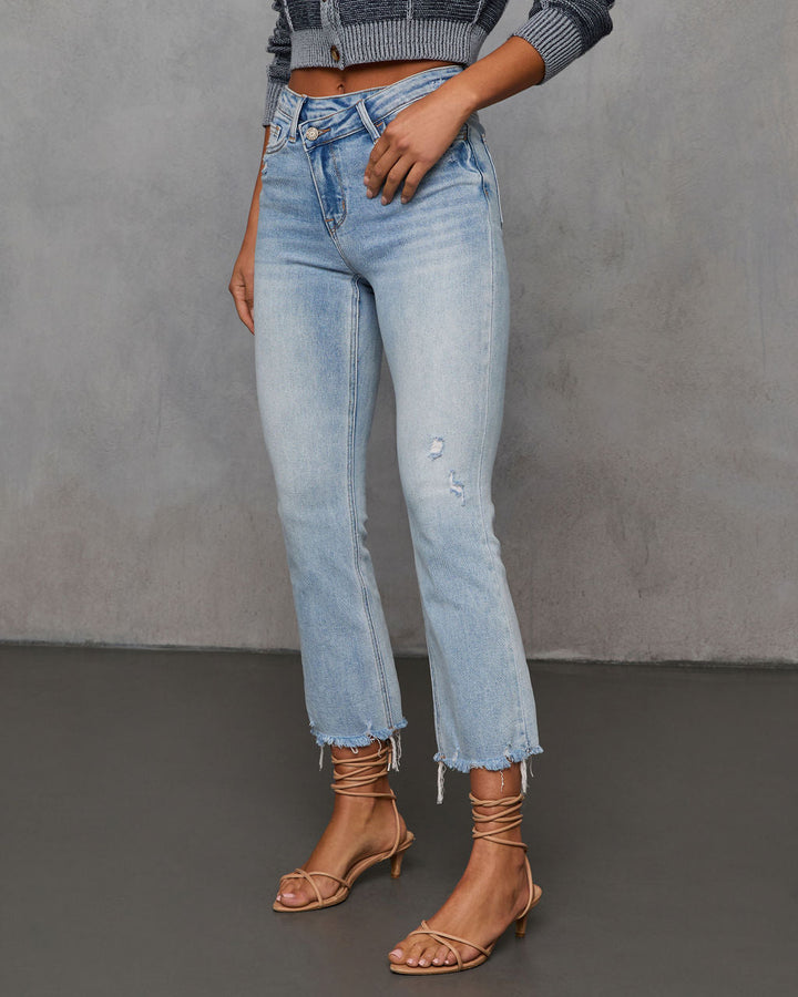 Olivia Super Stretch High Rise Crop Flare Jeans