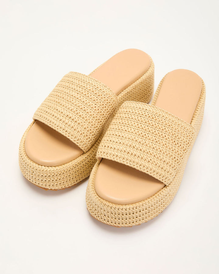 Klein Raffia Platform Sandals