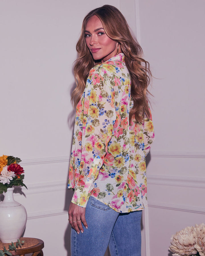 Alasia Floral Collared Top