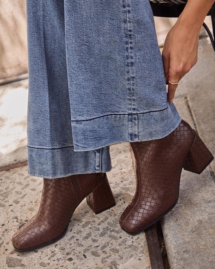 Chanie Woven Leather Booties