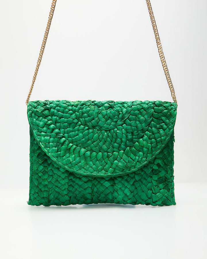 Sayveen Straw Envelope Clutch