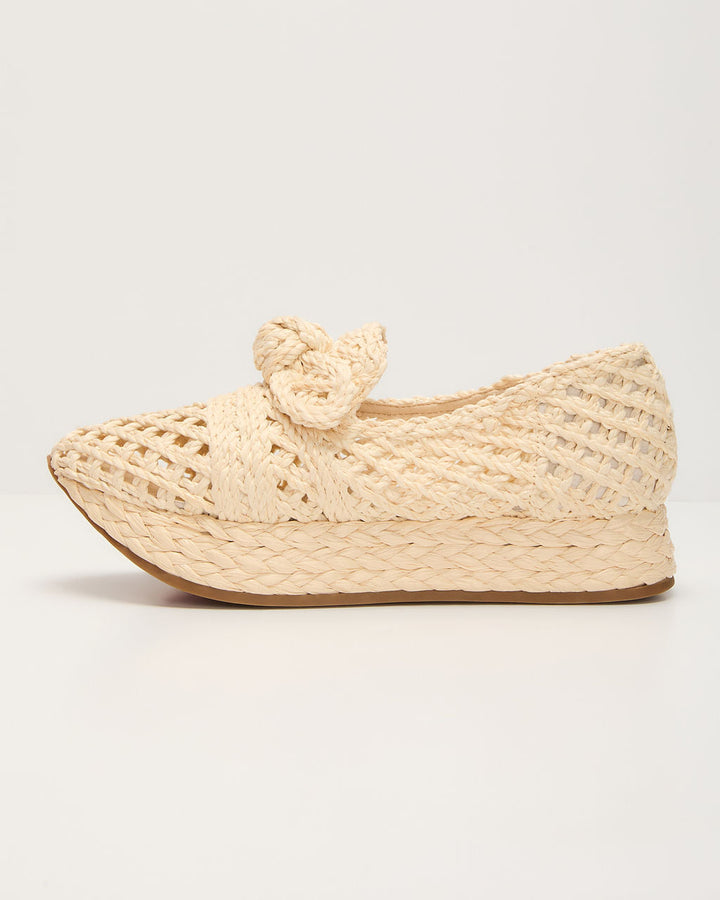 Lyla Straw Platform Bow Sneaker
