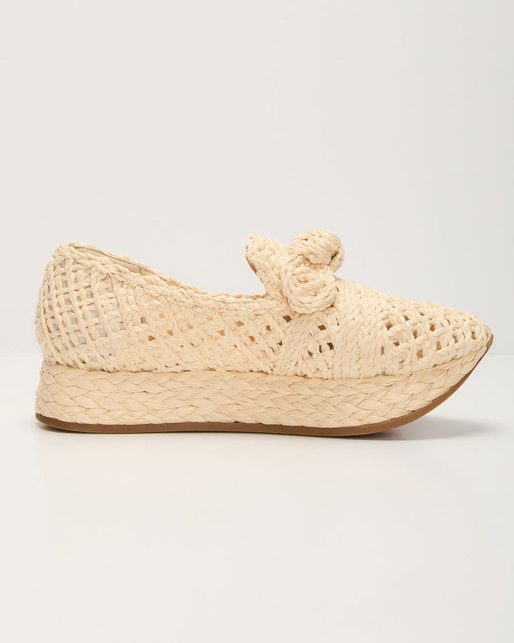 Lyla Straw Platform Bow Sneaker