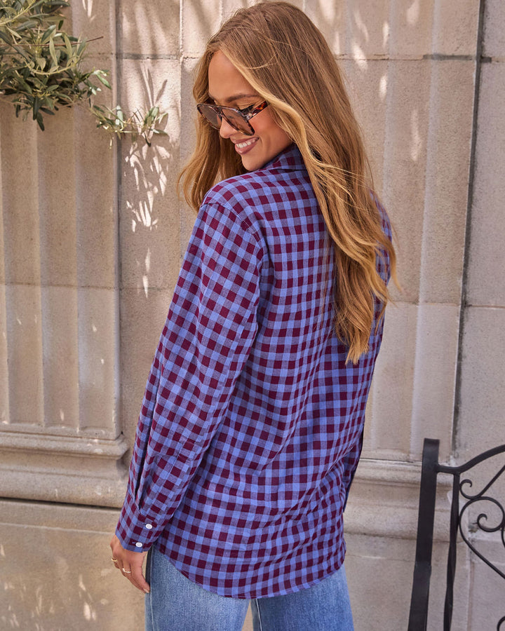 Kylin Plaid Button Down Top