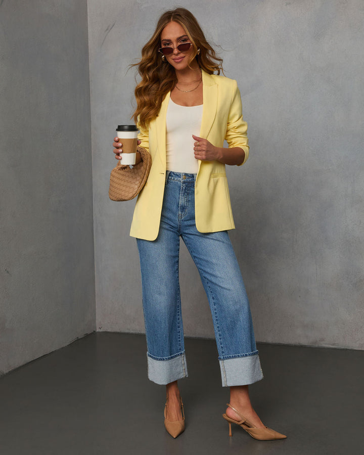 Standards Pocketed Blazer Yellow