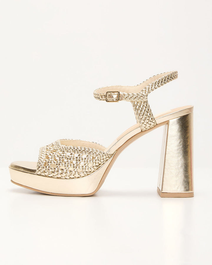 Peyten Metallic Crochet Heels