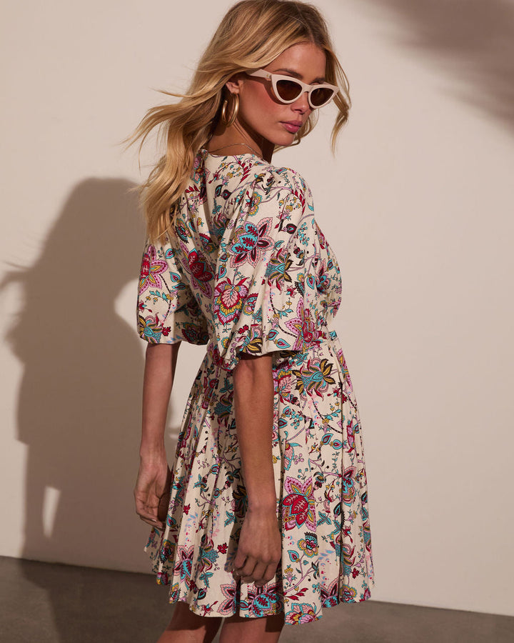 Spring Showers Abstract Babydoll Mini Dress