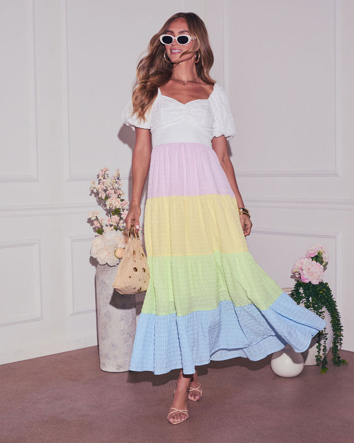 Sutton Tiered Colorblock Maxi Dress