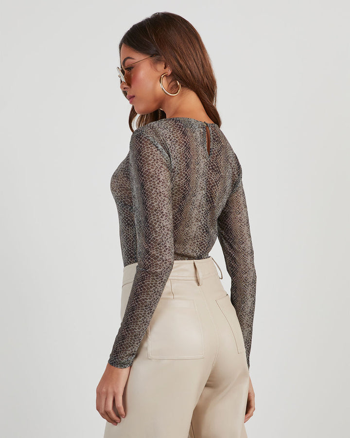 Not On My Level Printed Sheer Bodysuit