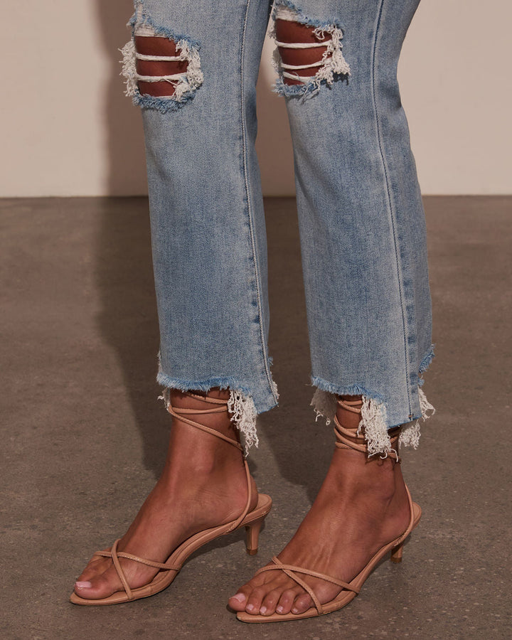 Cosmia Super Stretch High Rise Distressed Denim