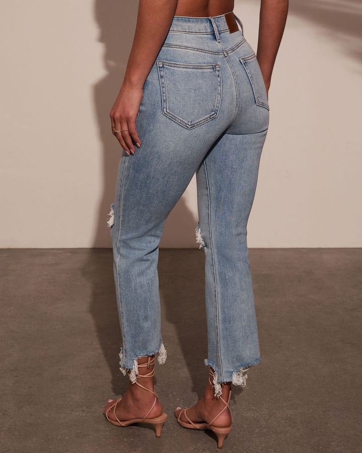 Cosmia Super Stretch High Rise Distressed Denim