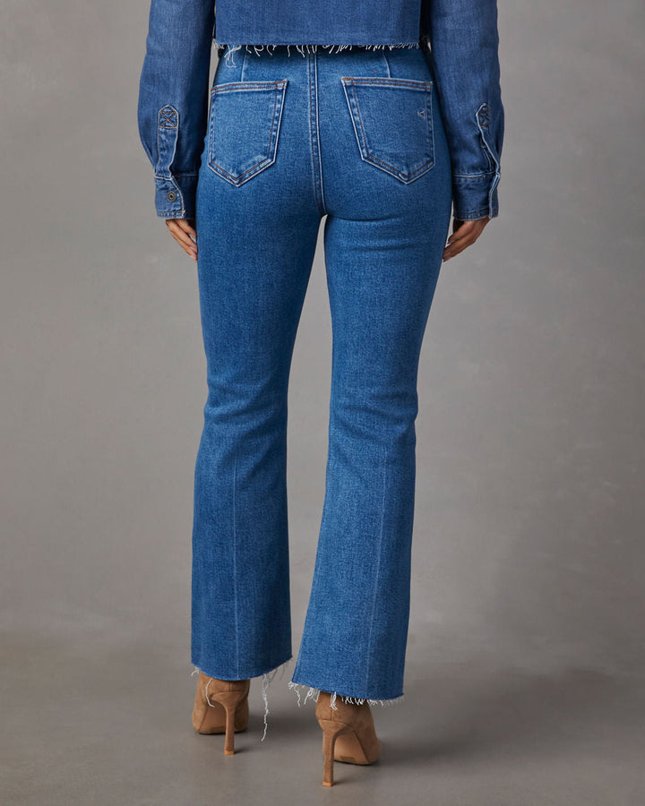 Casual Times Super Stretch Cropped Flare Jeans