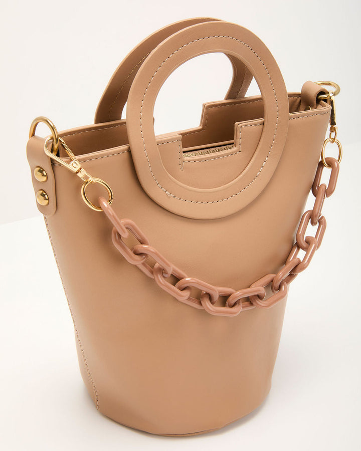 Clementie Chain Charm Bucket Bag