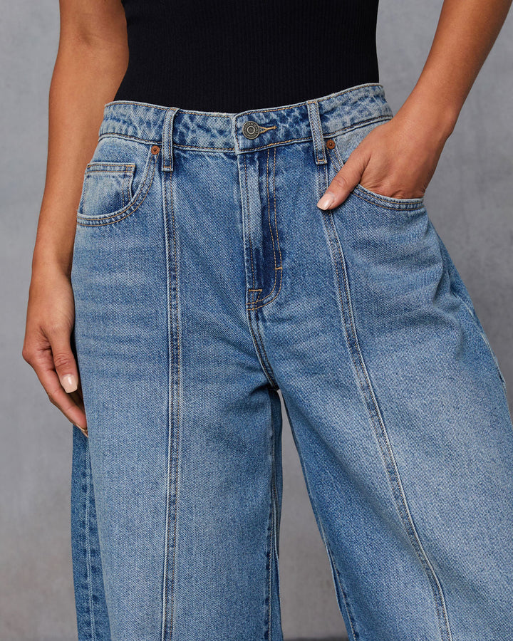 Horseshoe Rigid Pintuck Barrel Jeans