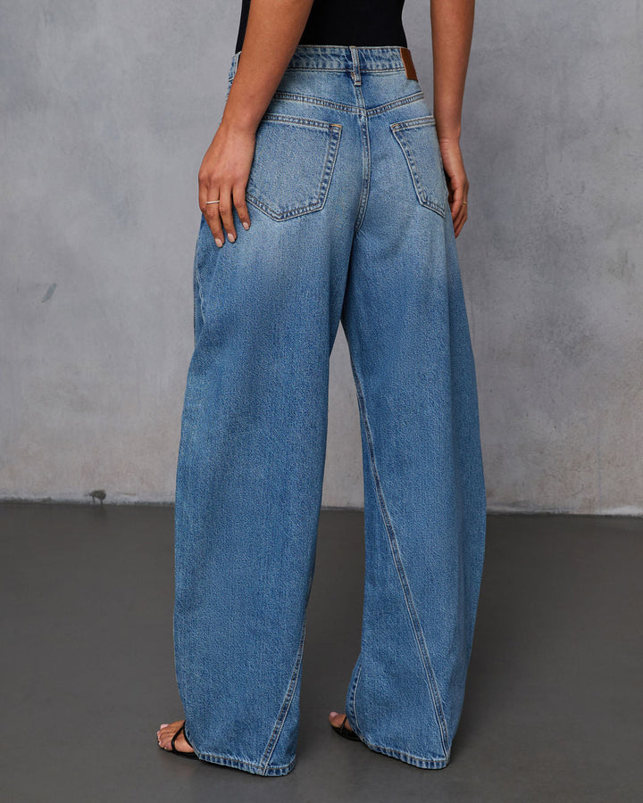 Horseshoe Rigid Pintuck Barrel Jeans