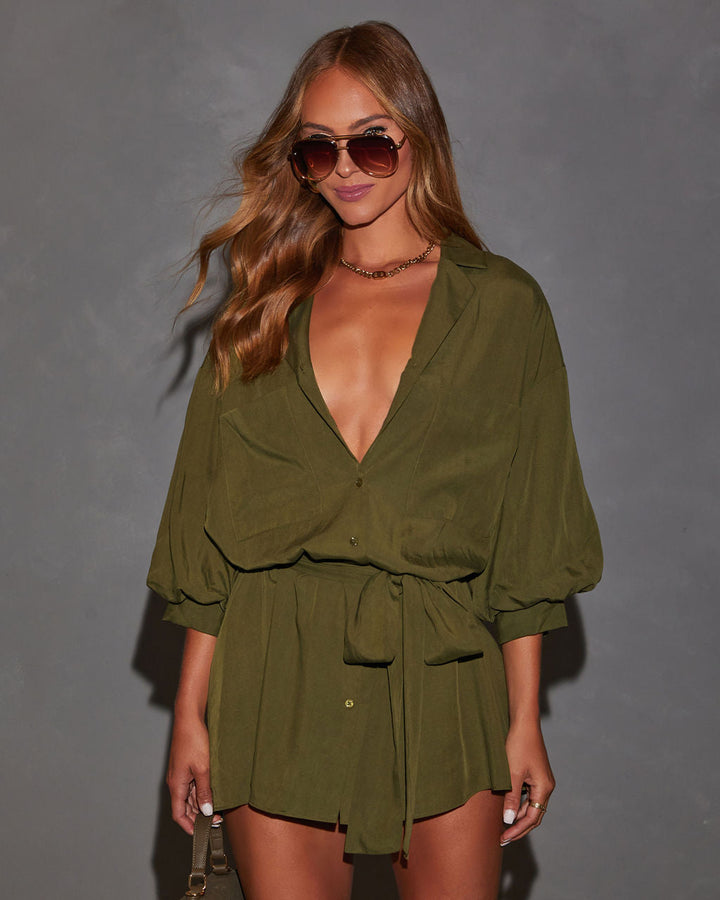 Brenna Blouson Sleeve Shirt Dress