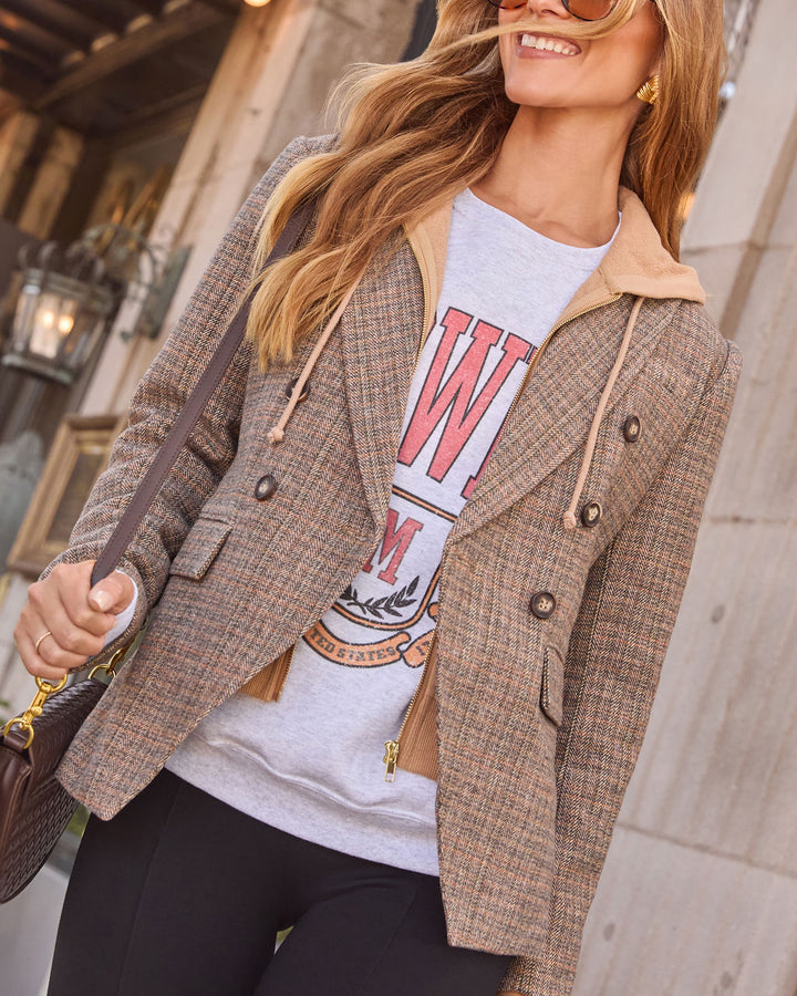 Ashberry Twofer Double Breasted Hoodie Blazer