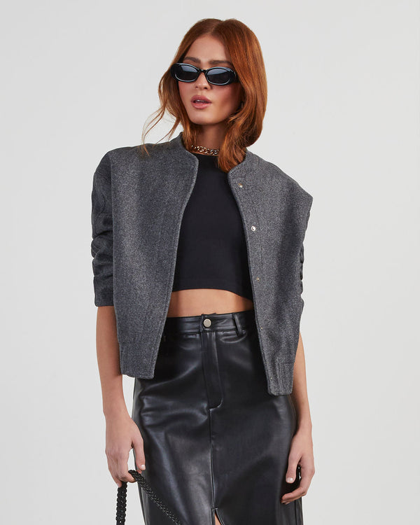 Damon Bomber Jacket Charcoal