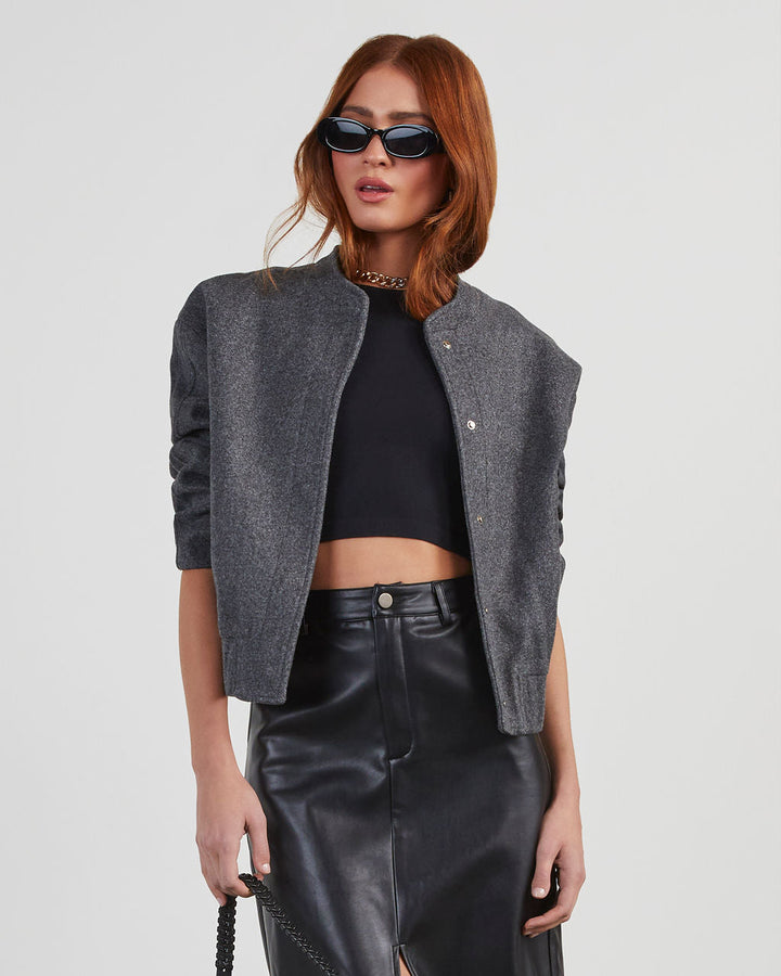 Damon Bomber Jacket Charcoal