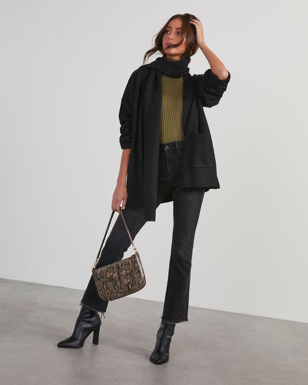 Jarvais Scarf Cardigan Black