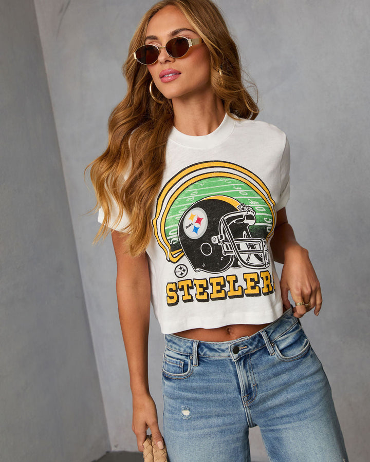 Pittsburgh Steelers Game Day Short Sleeve Graphic Tee White