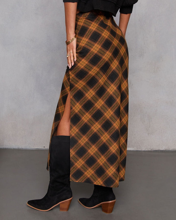 Autumn Chapter Plaid Maxi Skirt