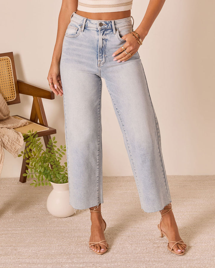 San Gabriel Super Stretch High Rise Wide Leg Jeans Light Wash