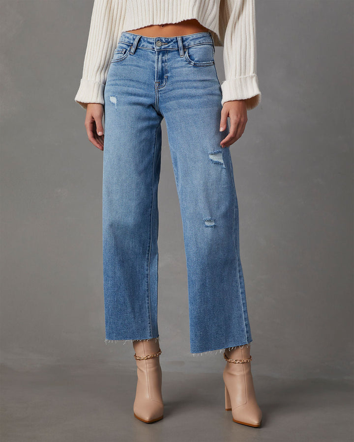 Caleb Super Stretch High Rise Wide Leg Jeans