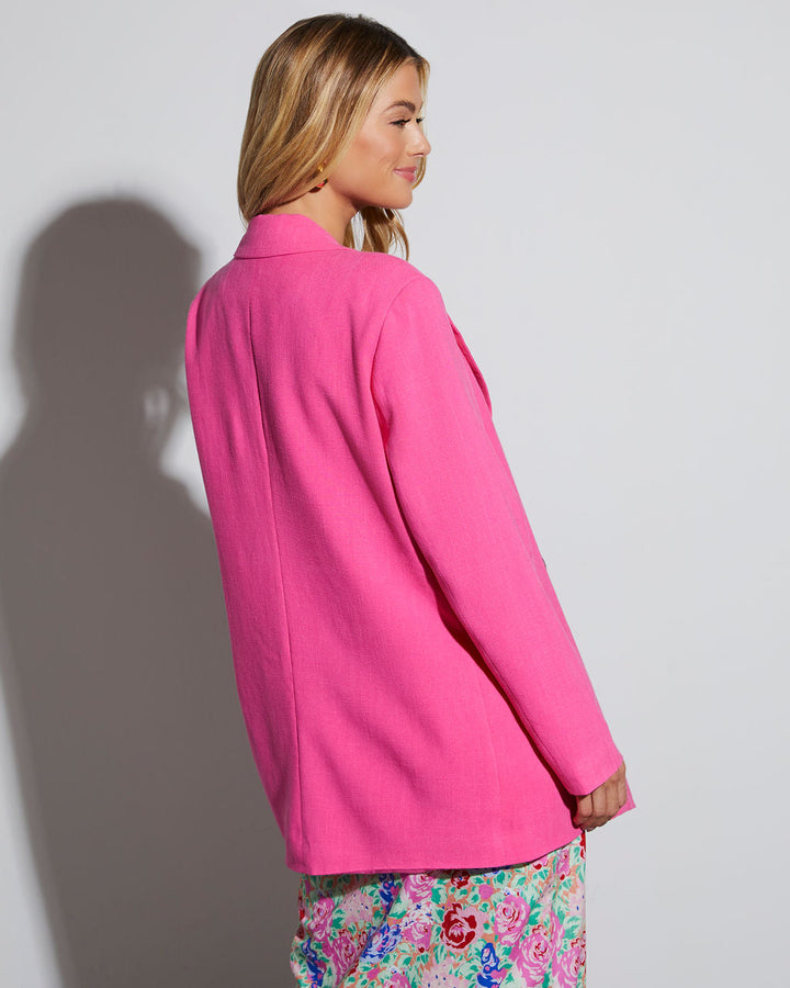 Confidence Double Breasted Linen Blazer