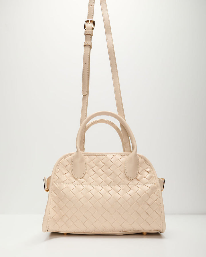 Louien Woven Faux Leather Satchel