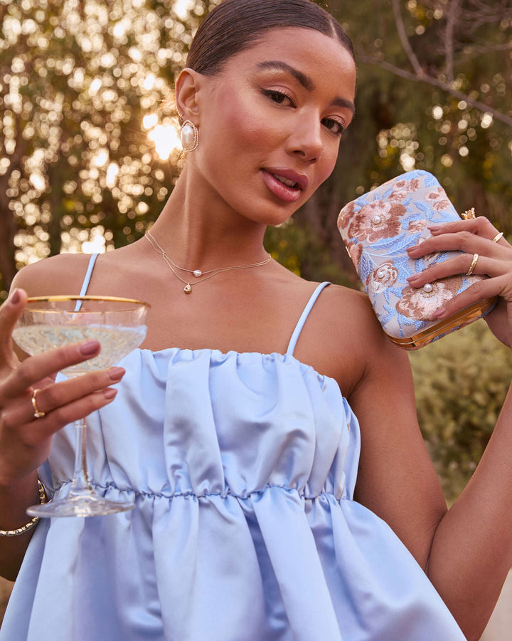 Spring Whispers Satin Babydoll Mini