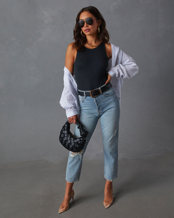 Explorer Knit Tank Bodysuit Black