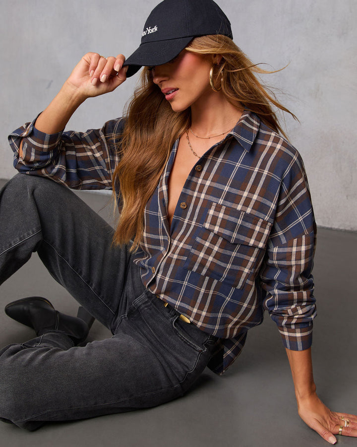 English Ivy Plaid Button Down Top