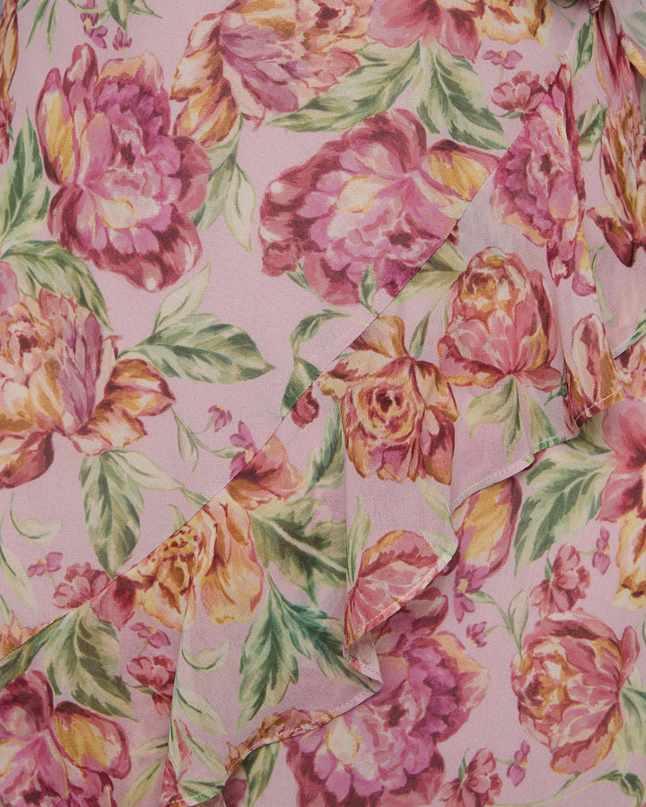 Garden Bliss Floral Tiered Midi Dress