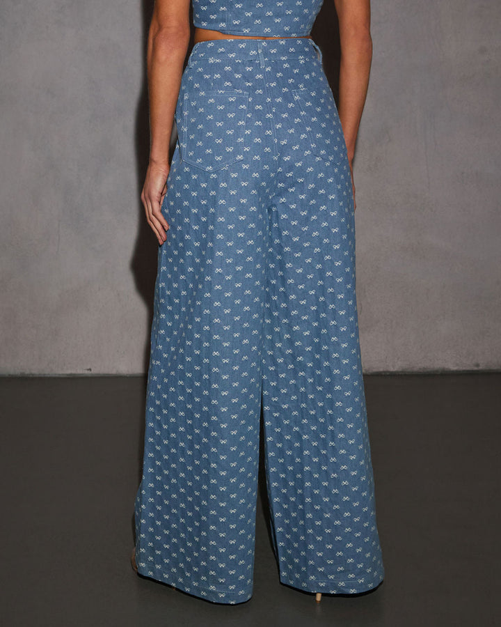 Tied In Love Bow Wide Leg Jeans