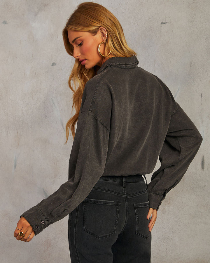 On The Clock Button Down Bodysuit