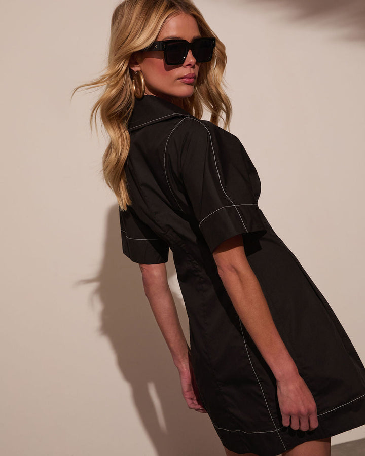 Nella Contrast Wrap Tie Mini Dress