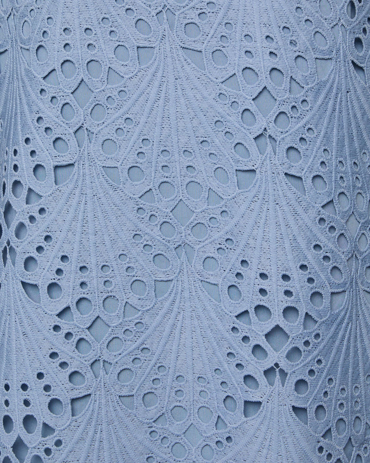 Marly Eyelet Mini Shirt Dress Blue